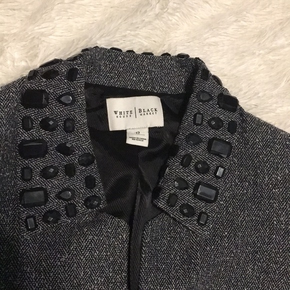 White House Black Market Tweed Jewel Jacket - Picture 2 of 6
